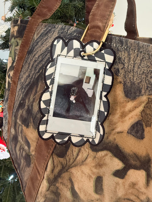 Photo Frame Bag Charm or Rear View Mirror Charm