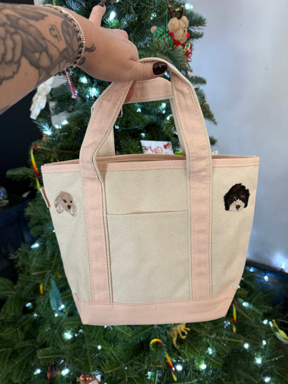 Custom Pet Portrait Canvas Tote