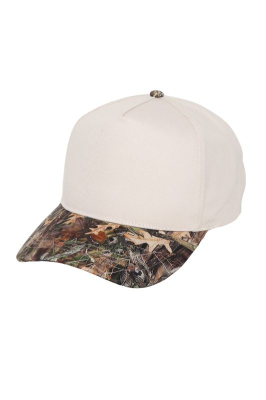 CAMO Print brim 5 Panel Baseball Cap