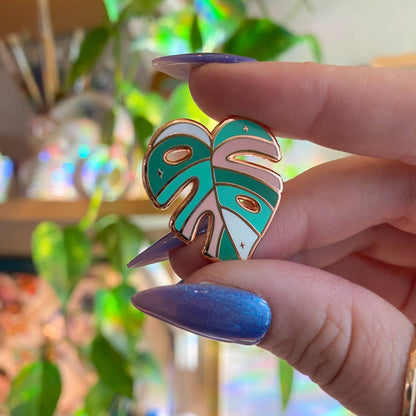 Mermaid Monstera Leaf Pin | Plant Lover Enamel Pin