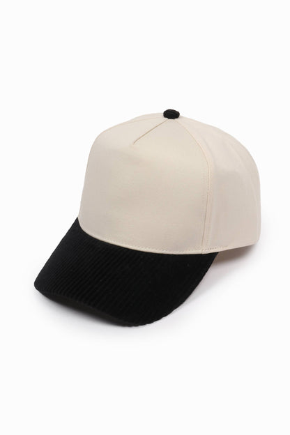 Corduroy Brim 5 Panel Baseball Cap