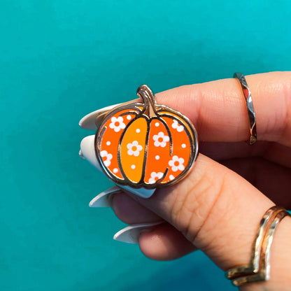 Pumpkin Enamel Pin | Pumpkin Accessories | Retro Gifts