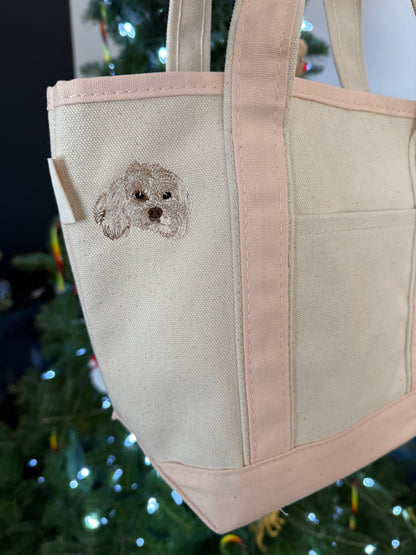 Custom Pet Portrait Canvas Tote