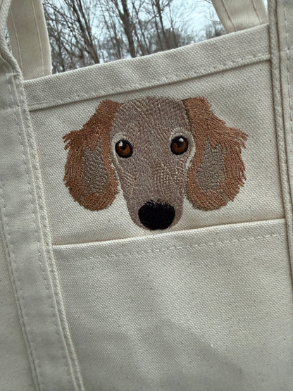 Custom Pet Portrait Canvas Tote