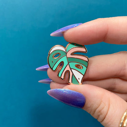 Mermaid Monstera Leaf Pin | Plant Lover Enamel Pin