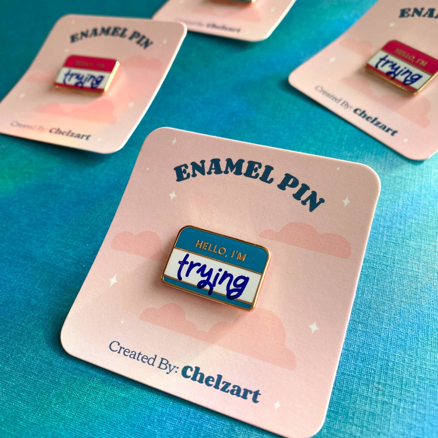 Hello, I'm Trying Enamel Pin | Self Care Accessory