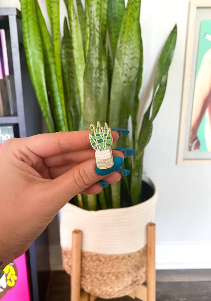 Snake Plant Enamel Pin | Plant Accessories | Plant Lover
