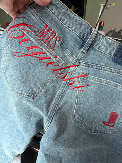 Custom Embroidered Jeans