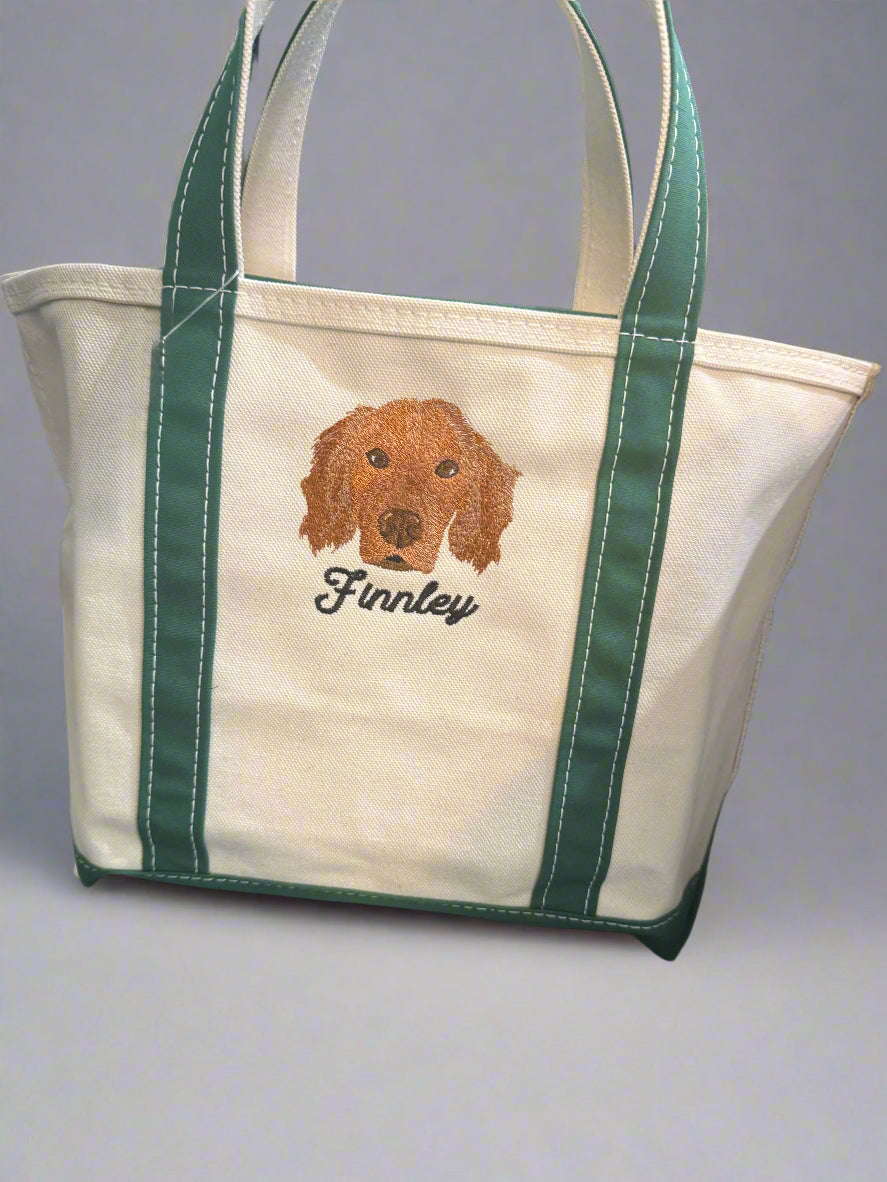 Custom Pet Portrait Canvas Tote