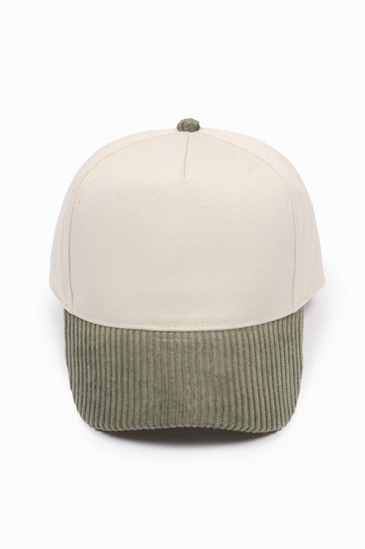 Corduroy Brim 5 Panel Baseball Cap